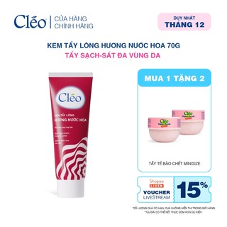   LIVE  Kem Tẩy Lông Hương Nước Hoa Tẩy Lông Nách Tẩy Lông Tay Chân Cleo 70GR 