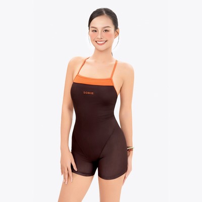 Đồ bơi nữ liền thân SOBIE chuyên tập luyện Sotek™ Swimming Line Chest suit Orange