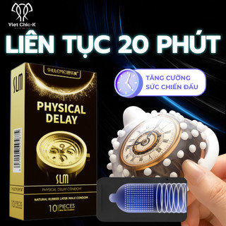 Bao cao su 6in1 kéo dài thời gian và gân gai, gel trơn, size 52 mm, hộp 10 bao