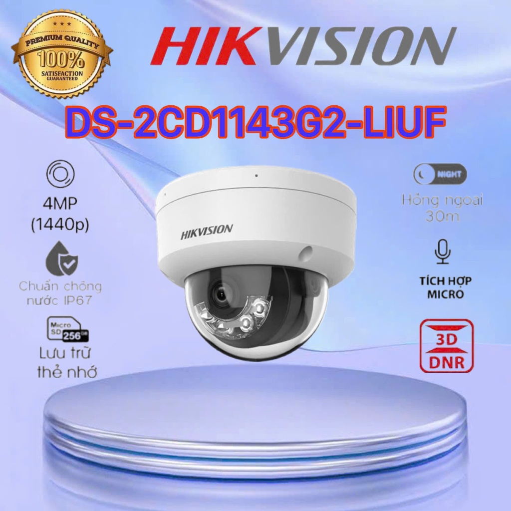Camera IP 4MP bán cầu HIKVISION DS-2CD1143G2-LIUF-có mic
