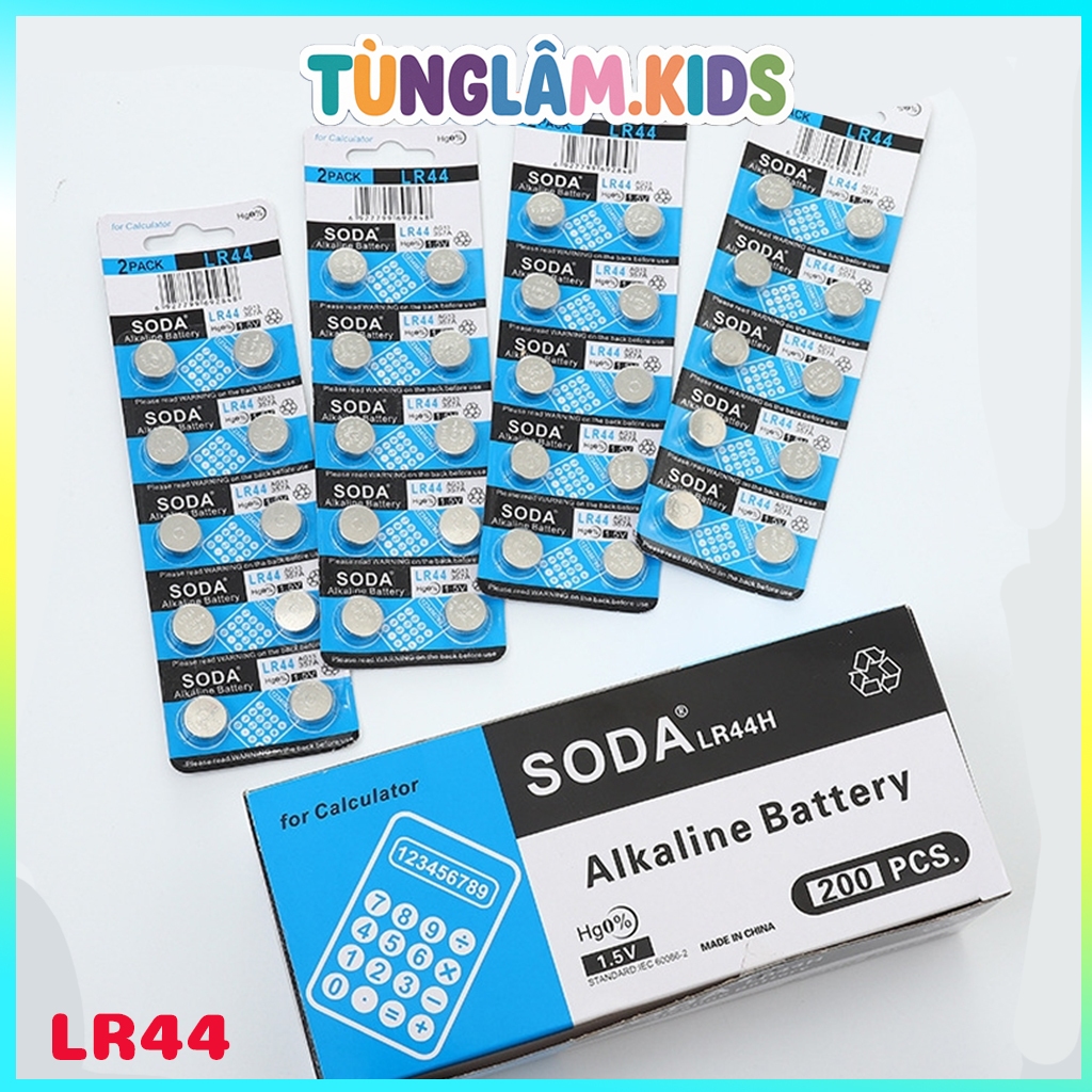 Pin cúc LR44 vỉ 10 viên lắp đồ chơi cho bé, Pin cúc LR44 TUNGLAMKIDS hàng chuẩn