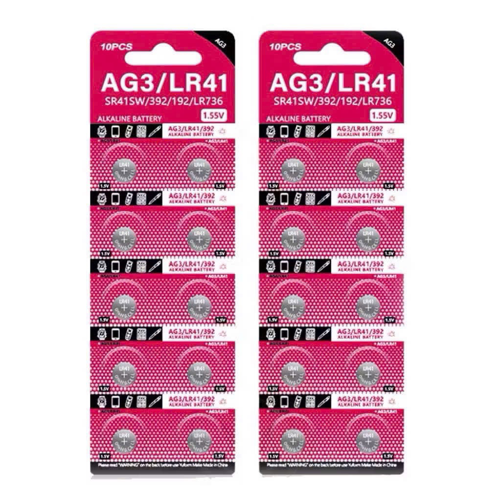 Pin cúc áo AG1/LR621 AG3/LR41 AG4/LR626 AG5/LR754 AG6/LR920 AG10/LR1130 AG13/LR44 ,AG5 LR 754 điện áp 1.55V (Vỉ 10 viên)