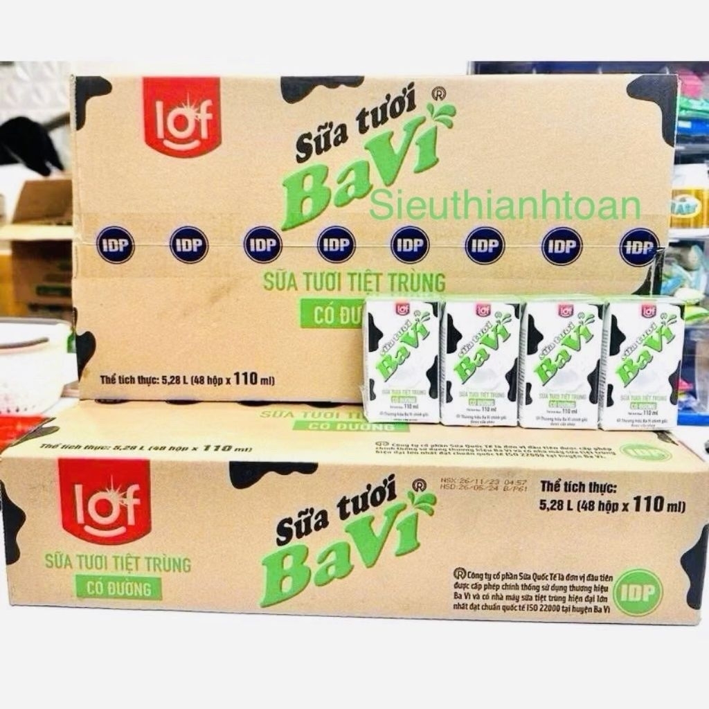 Thùng sữa Ba Vì Lof 48 hộp x 110ml