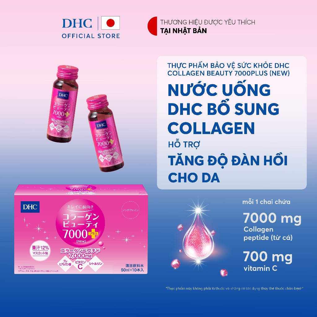 [Live] [1 Hộp] Nước uống Collagen DHC Collagen nước - Thực phẩm bảo vệ sức khoẻ DHC Collagen Beauty 