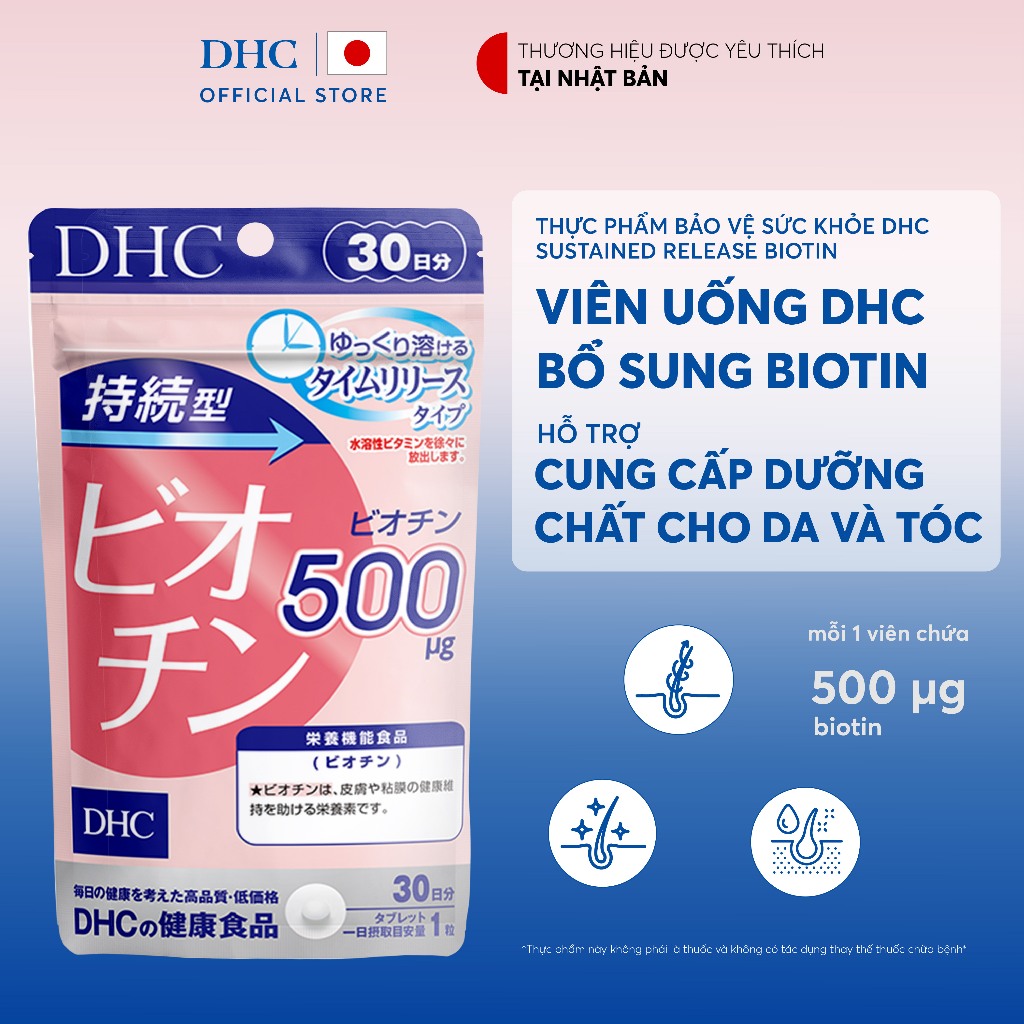 Viên uống DHC Biotin hỗ trợ tốt cho da và tóc (30 Ngày) - TPBVSK DHC Sustained Release Biotin