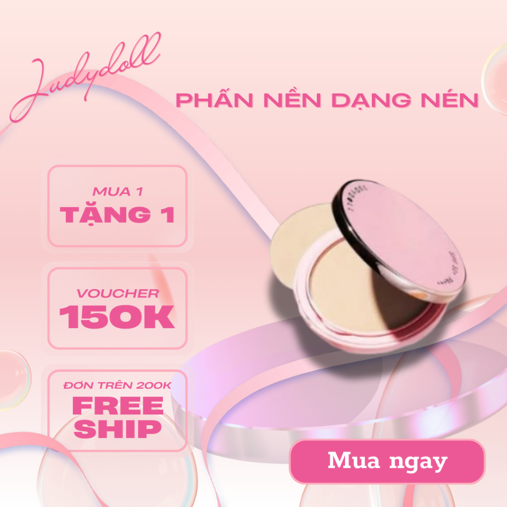 Phấn nền Peach Skin Matte 2-Way Cake JUDYDOLL JD-FP01 Khô Thoáng Mịn Da Kiềm Dầu 8.5g
