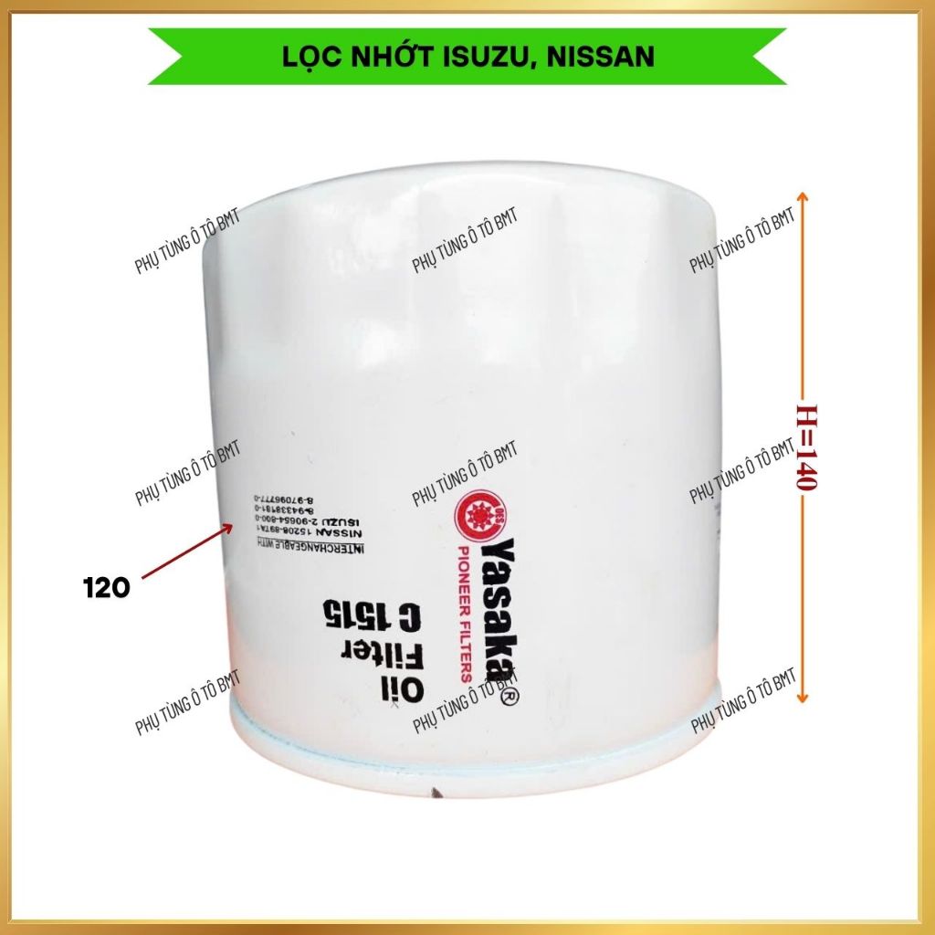 Lọc Nhớt Isuzu SAMCO 5.2, ISUZU NQR 550, FRR 650, Mã C-1515, 27310, SO 3612, 8-97136470-0
