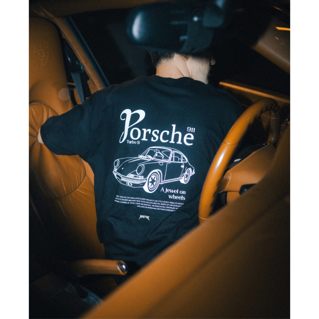 Áo Thun Porsche 911 Turbo S Form Rộng Unisex Cotton Cao Cấp Dày Dặn  - MOB STORE
