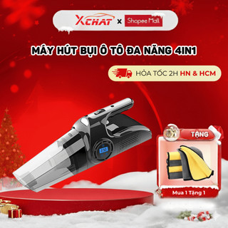  Máy Hút Bụi Ô Tô Máy Bơm Lốp Ô Tô Đa Năng 4 Trong 1 XCHAT Hút Bụi,Bơm Lốp Đo Áp Suất Lốp Đèn Pin - Bảo Hành 12 Tháng 