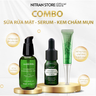 Combo 3 Sản Phẩm: Sửa Rửa Mặt, Serum Trà Xanh, Chấm Mụn Cao Khổ Qua Giảm Mụn Mờ Thâm - Nitran Store