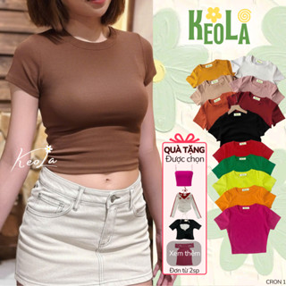  Áo croptop nữ baby tee cotton 100% áo thun ôm body babytee y2k brandy phông trơn 2D CRON 1 