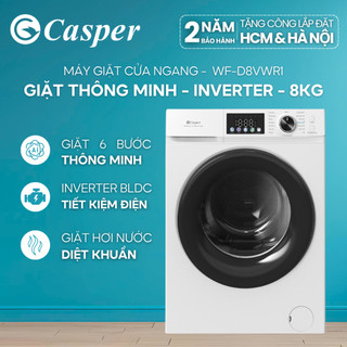   Công lắp 0Đ HCM  HN  Máy giặt cửa ngang Casper ProWash 8KG WF-D8VWR1 - Chính hãng - Bảo hành 2 năm 