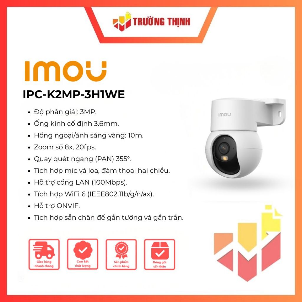 Camera WiFi quay quét 3MP IMOU IPC-K2MP-3H1WE