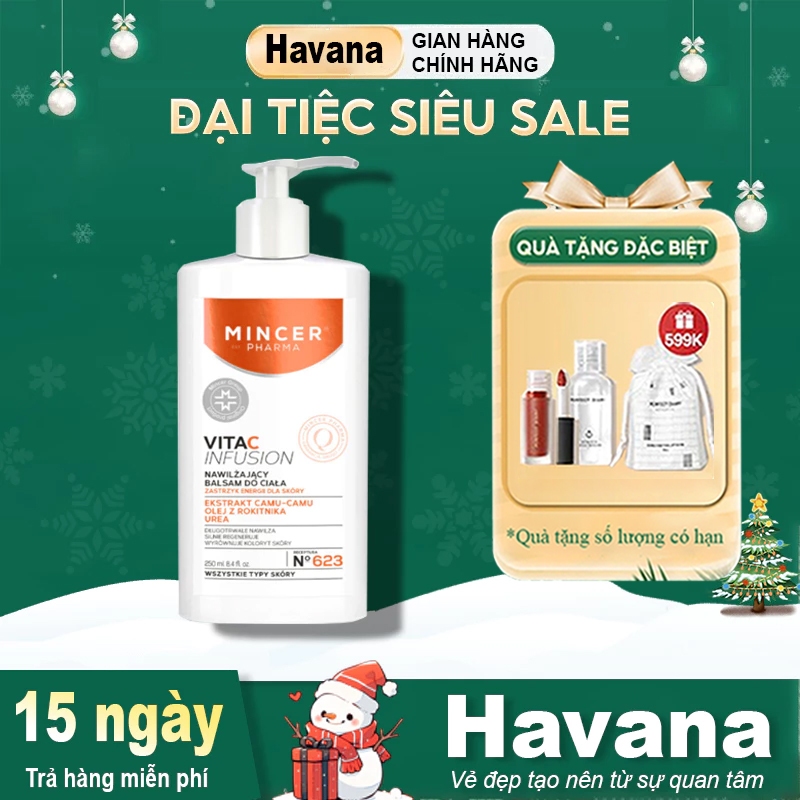  Kem Body Lotion Dưỡng Trắng Lão Hoá Mincer Pharma Vita C Infusion Body Lotion 250ml 