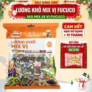   13 VỊ MỚI  Lương Khô Mini Fucuco Túi 1kg 13 Vị Chính Hãng Bổ Sung Năng Lượng HSD 12 2030 