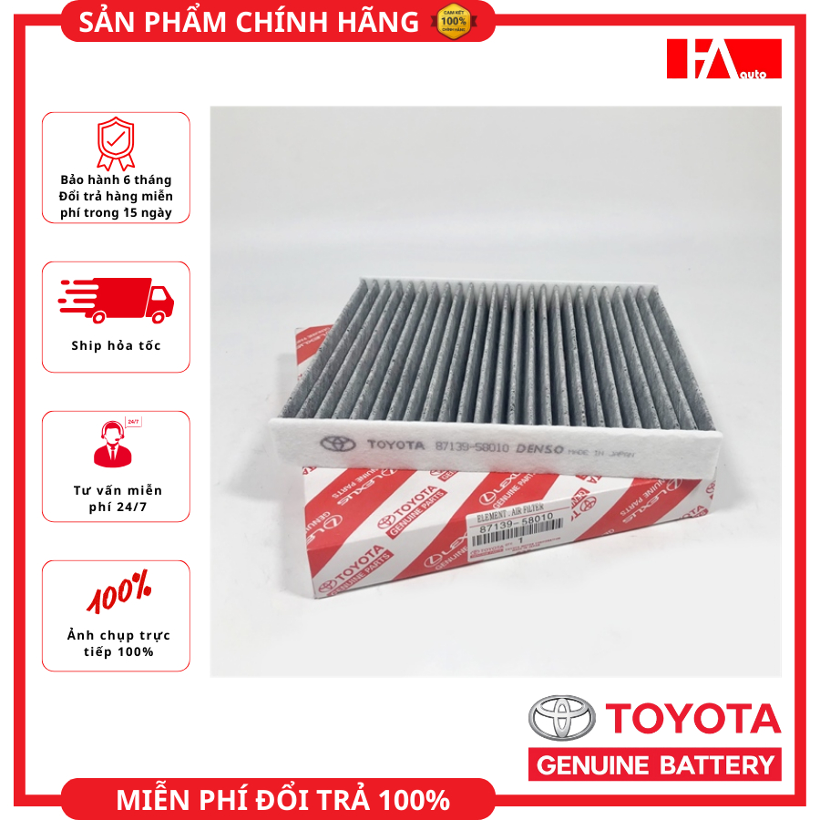 {Sỉ-Lẻ} Lọc gió điều hòa [THAN HOẠT TÍNH] Toyota Camry 2018~, Toyota Innova 2016~, Fortuner 2016~, H
