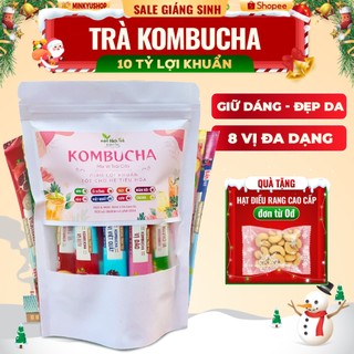   Giàu Lợi Khuẩn  Túi 50 gói Trà Kombucha Detox Mix 8 Vị 10 Tỷ Lợi Khuẩn Giữ Dáng Đẹp Da Chính Hãng 