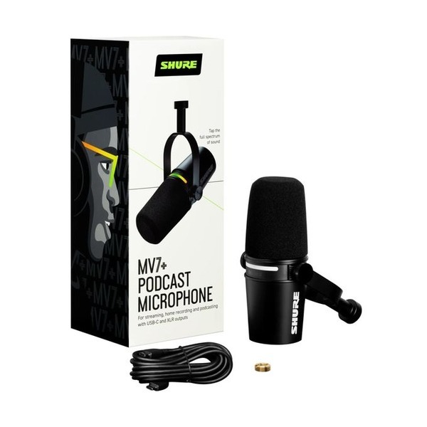Micro XLR Podcast Shure MV7+