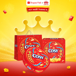   VC 15%   CÓ TÚI GIẤY  Hộp Thiếc Bánh Quy Cosy Tết 2026 Thập Cẩm Sôcôla 390g 