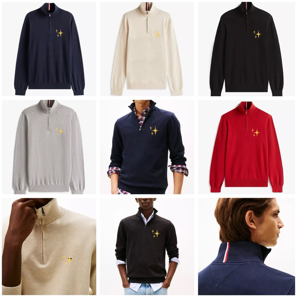 [AUTHENTIC] Áo T.H Quarter-Zip Sweater (Cotton 100%)