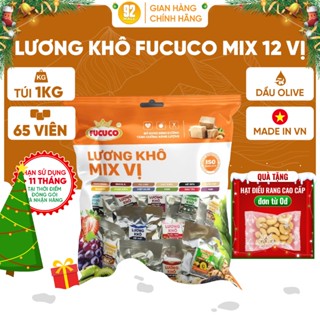  1kg Lương Khô Mix 12 Vị Fucuco Hạt Dinh Dưỡng Và Trái Cây  65-70 viên kg  