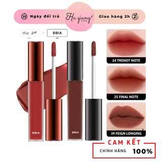  Son kem lì Bbia Last Velvet Lip Tint màu 25 đỏ nâu đất lâu trôi không gây khô môi bám lâu 
