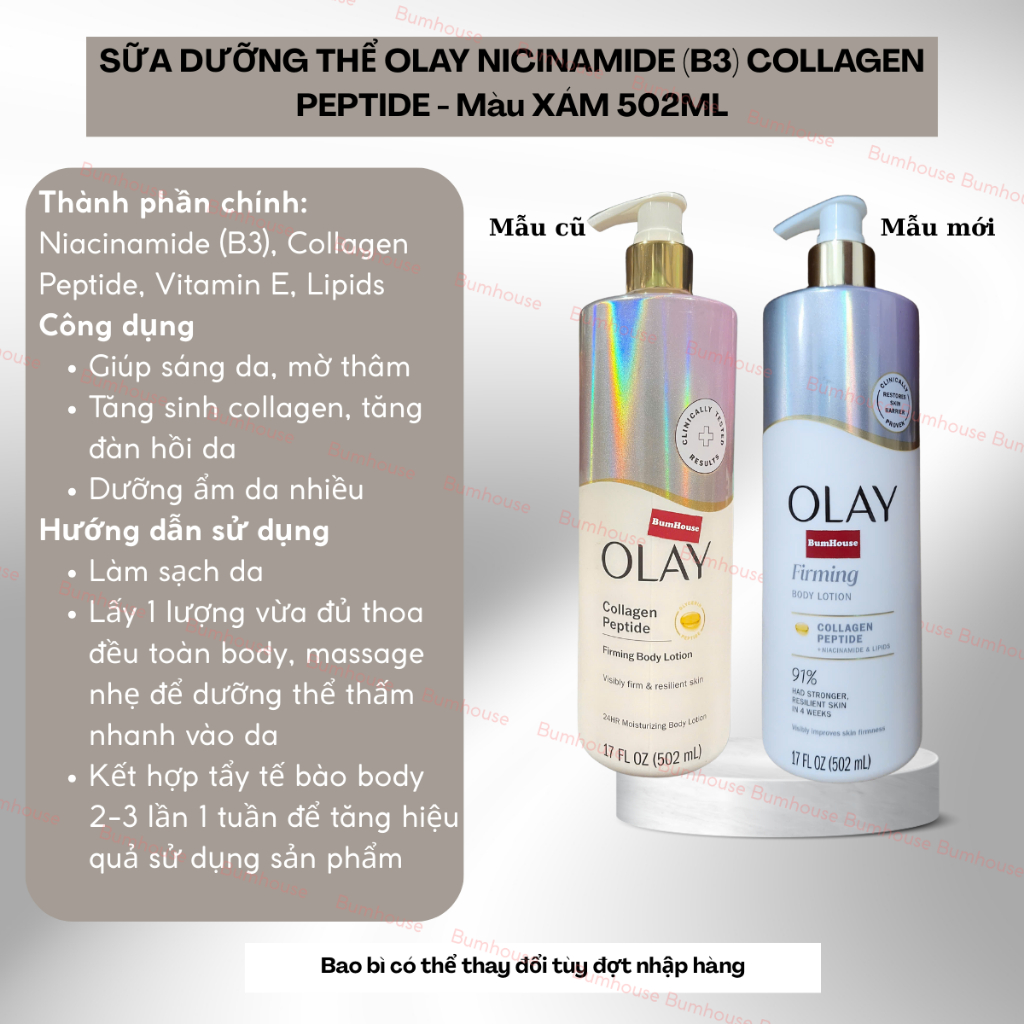 Kem Dưỡng Thể Olay Collagen B3 Firming & Hydrating Body Lotion 502ML/ 547ml | BigBuy360 - bigbuy360.vn