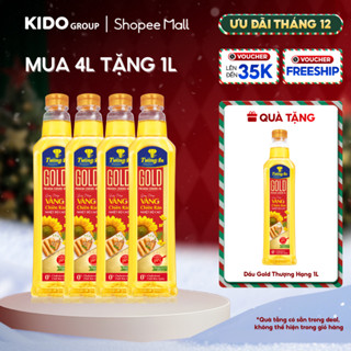   26.12 QUÀ THÊM ĐƠN TỪ 300K   TẶNG 1 CHAI 1L  Combo 4 Chai Dầu Ăn Thượng Hạng Tường An Gold 1L 