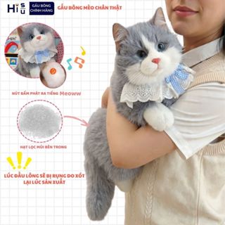  Gấu Bông Con Mèo Giống Thật Lông Dài Mềm Mại Có Phát Tiếng Kêu Làm Gấu Ôm Ngủ Cho Bạn Gái,Cho Bé Ngày Sinh Nhật,Noel 