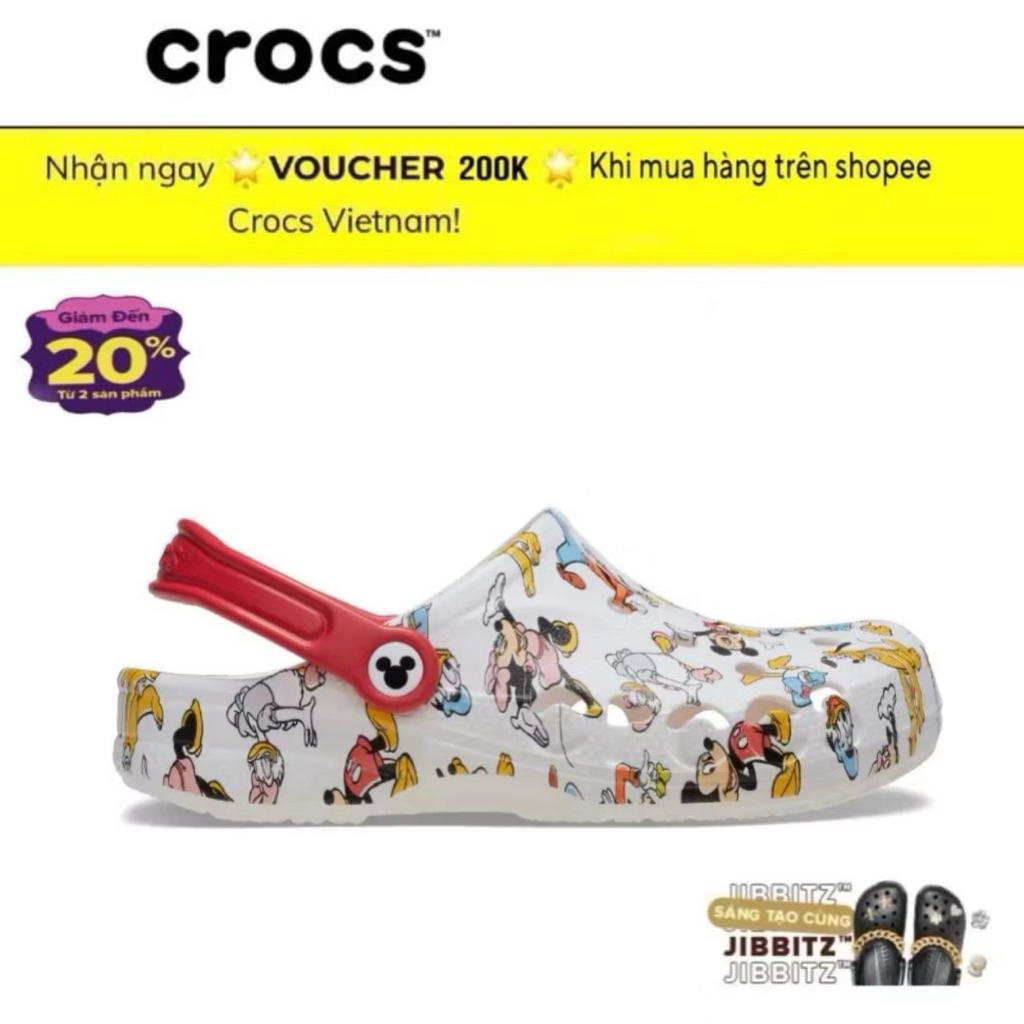 [ CHÍNH HÃNG ] Crocs Peanuts Classic Clog GS White / Multi