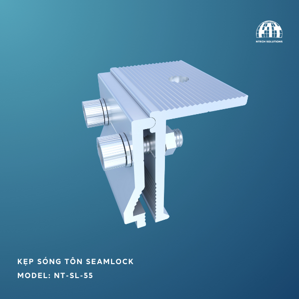 Kẹp mái tôn sóng Seamlock | NT-SL-55 | Dài 55mm, Inox 304 | NTech Solutions