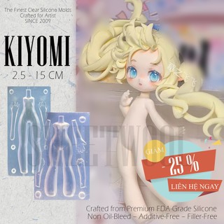  KIYOMI Khuôn silicone resin casting nặn tạo hình búp bê tượng chibi figure đất sét tranbg trí bánh fondant 