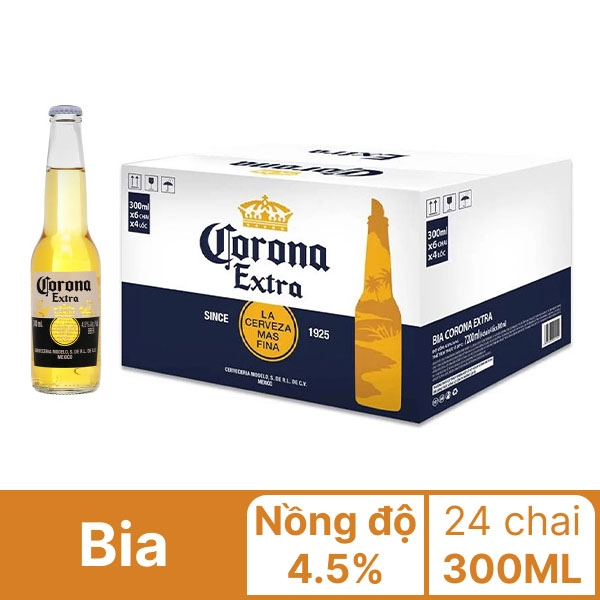 Hoả Tốc Bia Corona Extra thùng 24 chai 300ml - 250ml