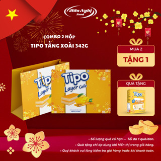  COMBO 2 hộp Bánh Bông Lan Tầng Kem Xoài Tipo 342g kèm túi 