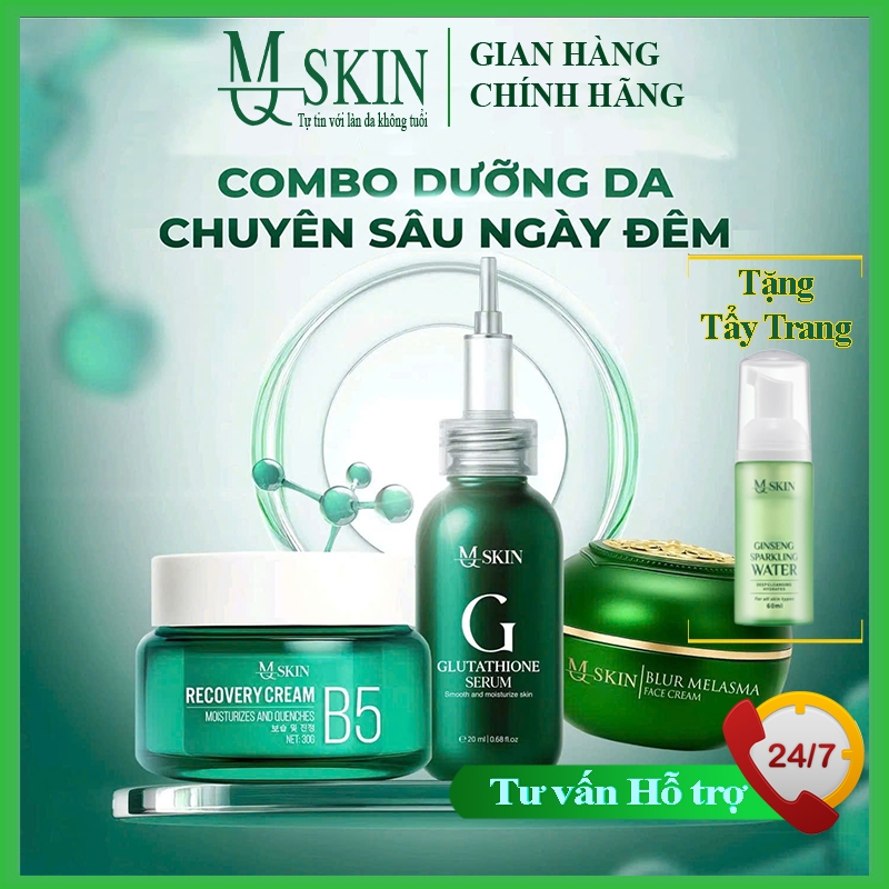 Combo Dưỡng Da Chuyên Sâu Ngày Đêm MQ SKIN – Dưỡng Trắng, Phục Hồi & Mờ Thâm Nám MQ SKIN Tuyền Đoàn