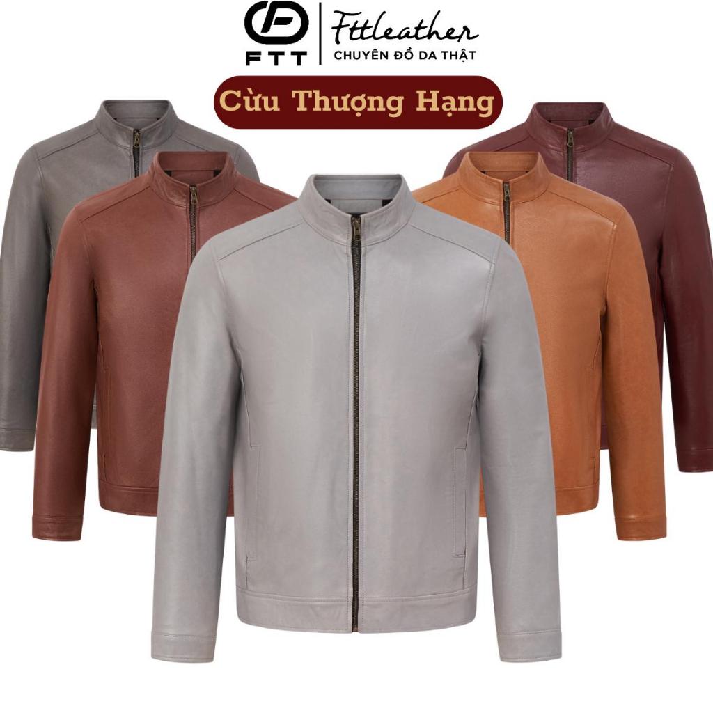 Áo khoác da cừu cao cấp nam Racer form trơn slimfit tôn body đi tiệc đi làm Fttleather Da thật AD201
