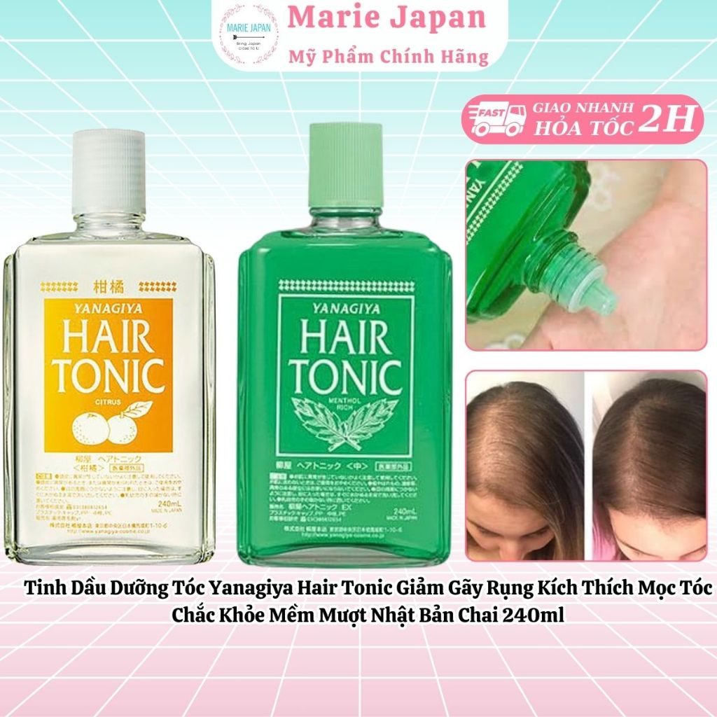 Tinh Dầu Dưỡng Tóc Yanagiya Hair Tonic Giảm Gãy Rụng Kích Thích Mọc Tóc Chắc Khỏe Mềm Mượt Nhật Bản 