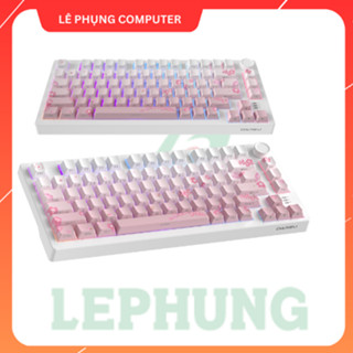  Bàn phím cơ DAREU EK75 PRO Sakura Pink  TRIPLE MODE: Type-C - Bluetooth - USB 2.4G - bảo hành 2 năm 