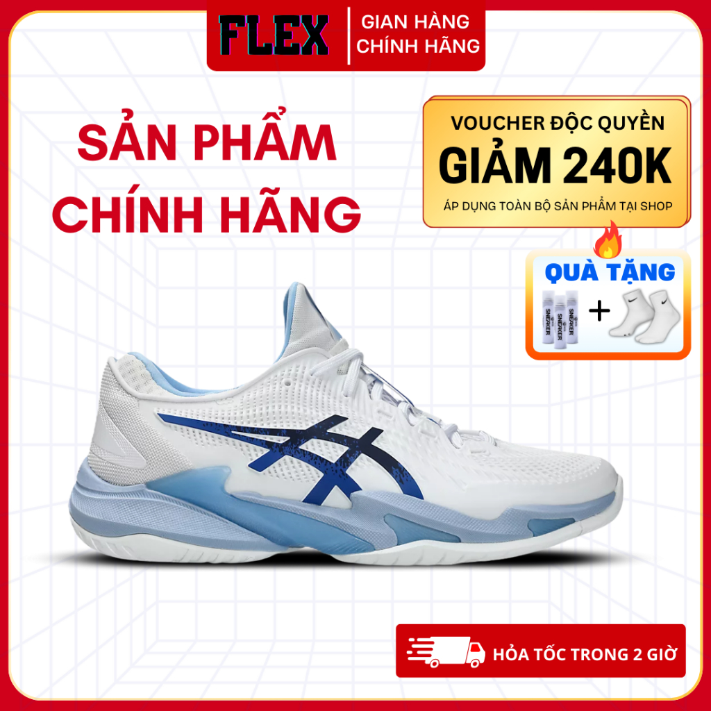 Giày Asics Pickleball, Tenis FF3 Novak Chính Hãng Cho Nam Nữ Flex Shoes