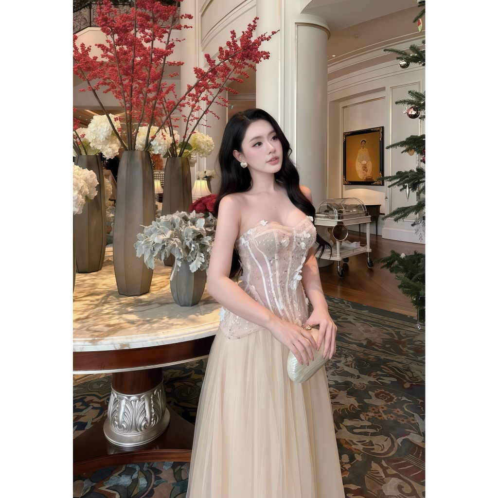 Hàng Trân SET ÁO CUP 3D CV LƯỚI DÀI Trân Ali LINLUXE