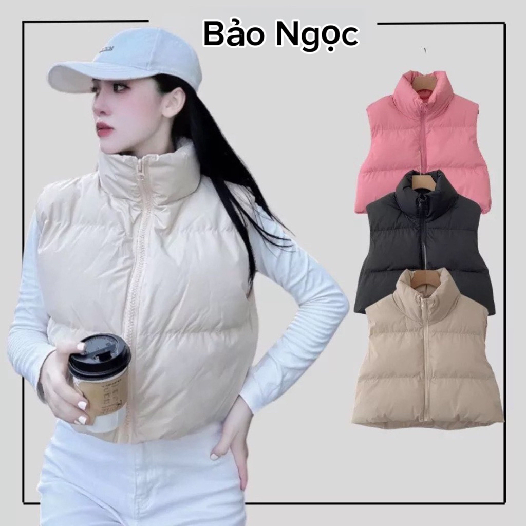Áo phao gile nữ croptop DÀY DẶN hàng Quảng Châu màu mới cực HOT, Áo khoác phao nữ croptop, PHAO NỮ C