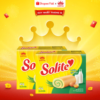   VC 15%  Hộp Bánh Bông Lan Cuộn Kem Solite Vị Lá Dứa Combo 2 Hộp X 288G 