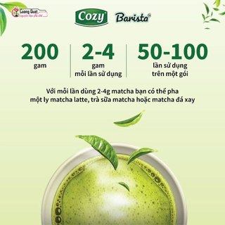 Bột Matcha Cozy 200gr Thơm đậm vị