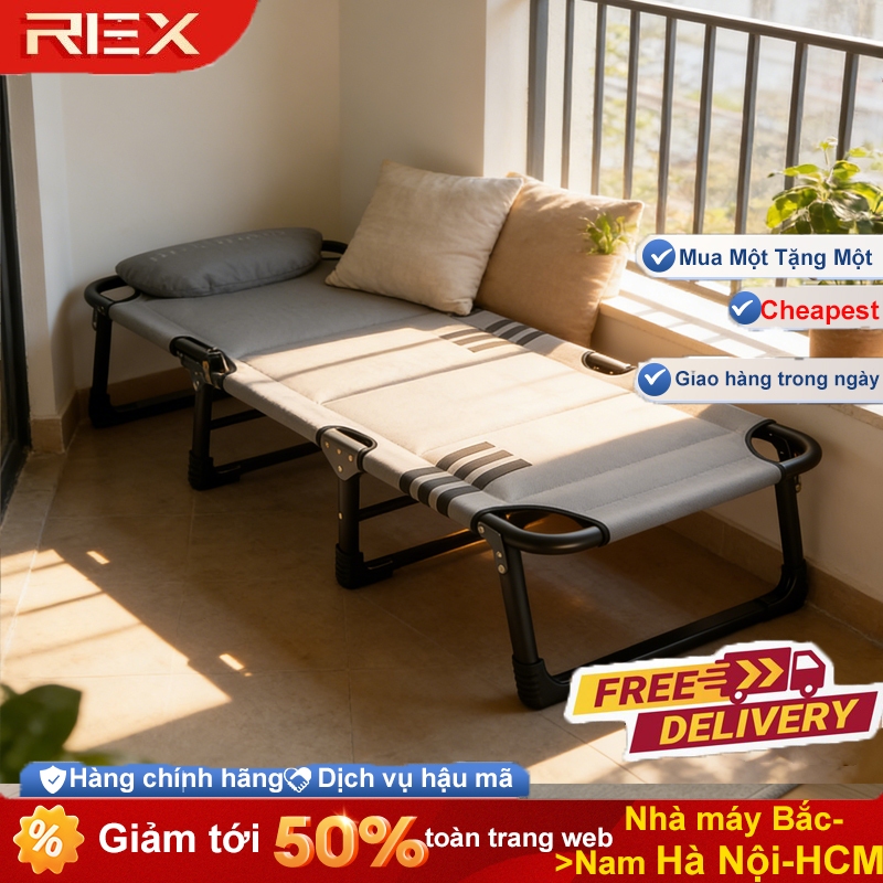 REX giường gấp gọn thông minh Giường Ngủ Văn Phòng Giường Xếp Điều Chỉnh Độ Ngả Khung Kim Loại Kiểu dáng cotton mỏng | BigBuy360 - bigbuy360.vn