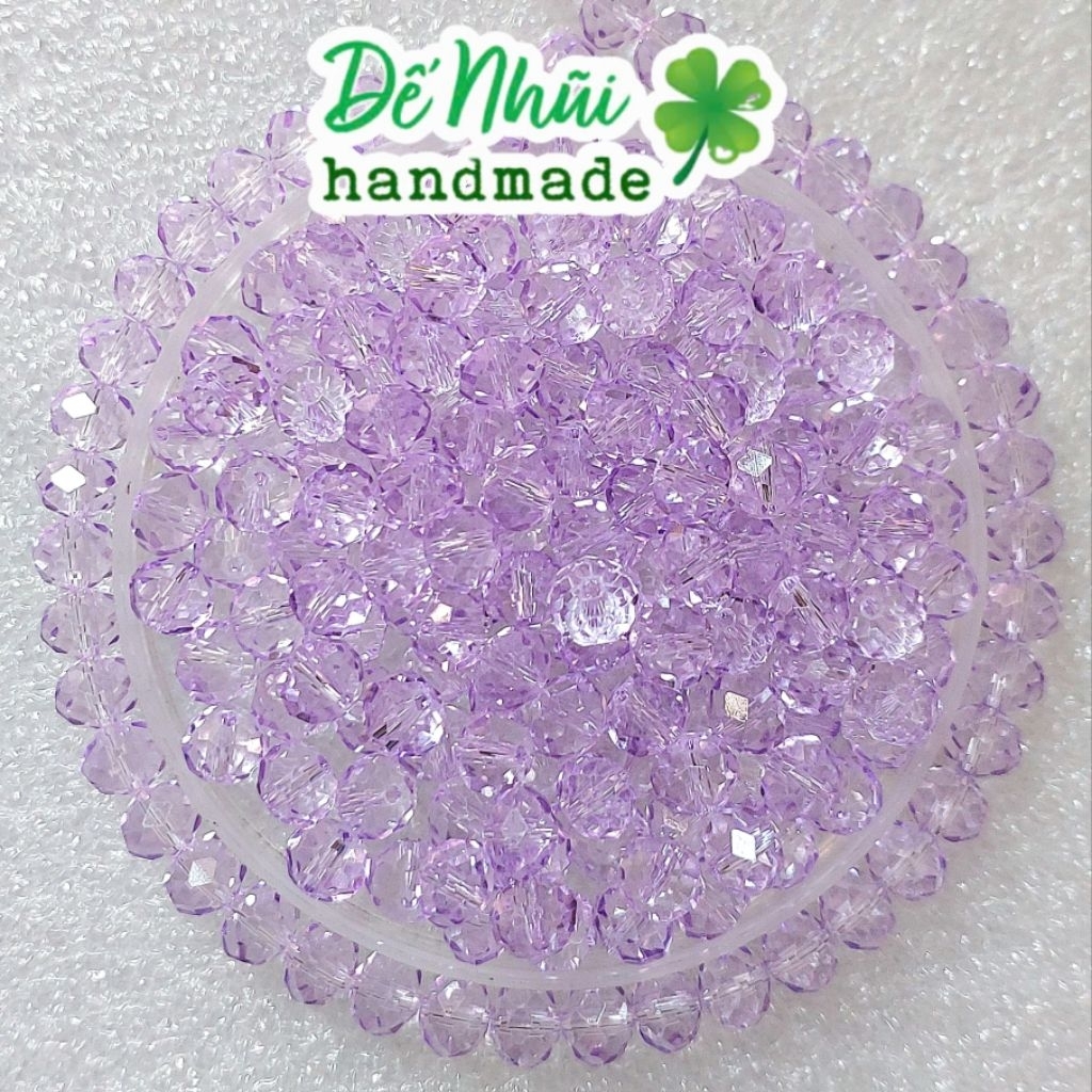 50 Hạt Pha Lê Hình Tròn Dẹp (Bánh Cam) 8mm