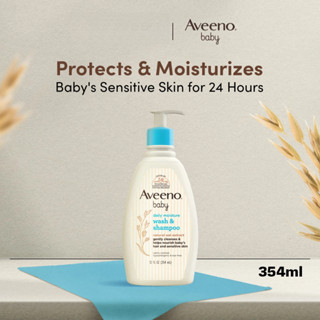 Sữa Tắm Gội Dưỡng Ẩm Hàng Ngày Aveeno Cho Bé 2 trong 1 (354ml) - Chiết Xuất Yến Mạch Tự Nhiên, Dịu Nhẹ & Không Xà Phòng