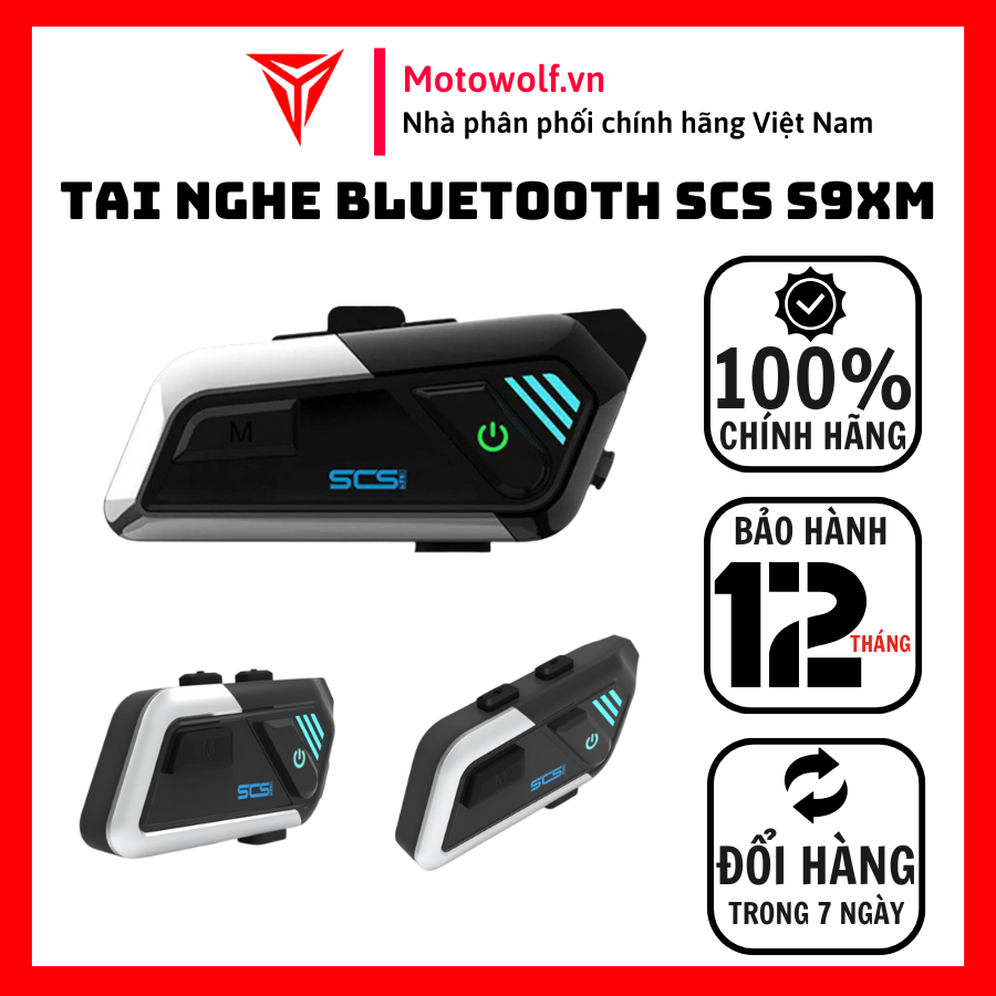 Tai Nghe Bluetooth Mũ Bảo Hiểm SCS S9XM Intercom 1000m - Motowolf Việt Nam Chính Hãng