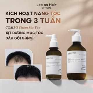  Combo xịt mọc tóc+ dầu gội gừng Lab on Hair dưỡng tóc 160ml+300ml hỗ trợ dưỡng ẩm và cải thiện tình trạng tóc hư tổn 