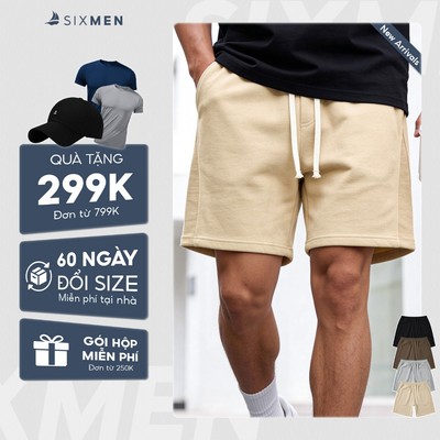 [NEW] Quần Short Nam SIXMEN Vải Nỉ Cao Cấp Phối Tinh Tế, Co Giãn Thoáng Mát Form Regular Fit Năng Động