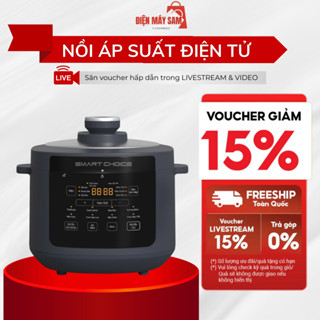 Nồi áp suất điện tử SmartChoice APS004 dung tích 5L công suất 900W 10 chế độ nấu đa năng tiện lợi